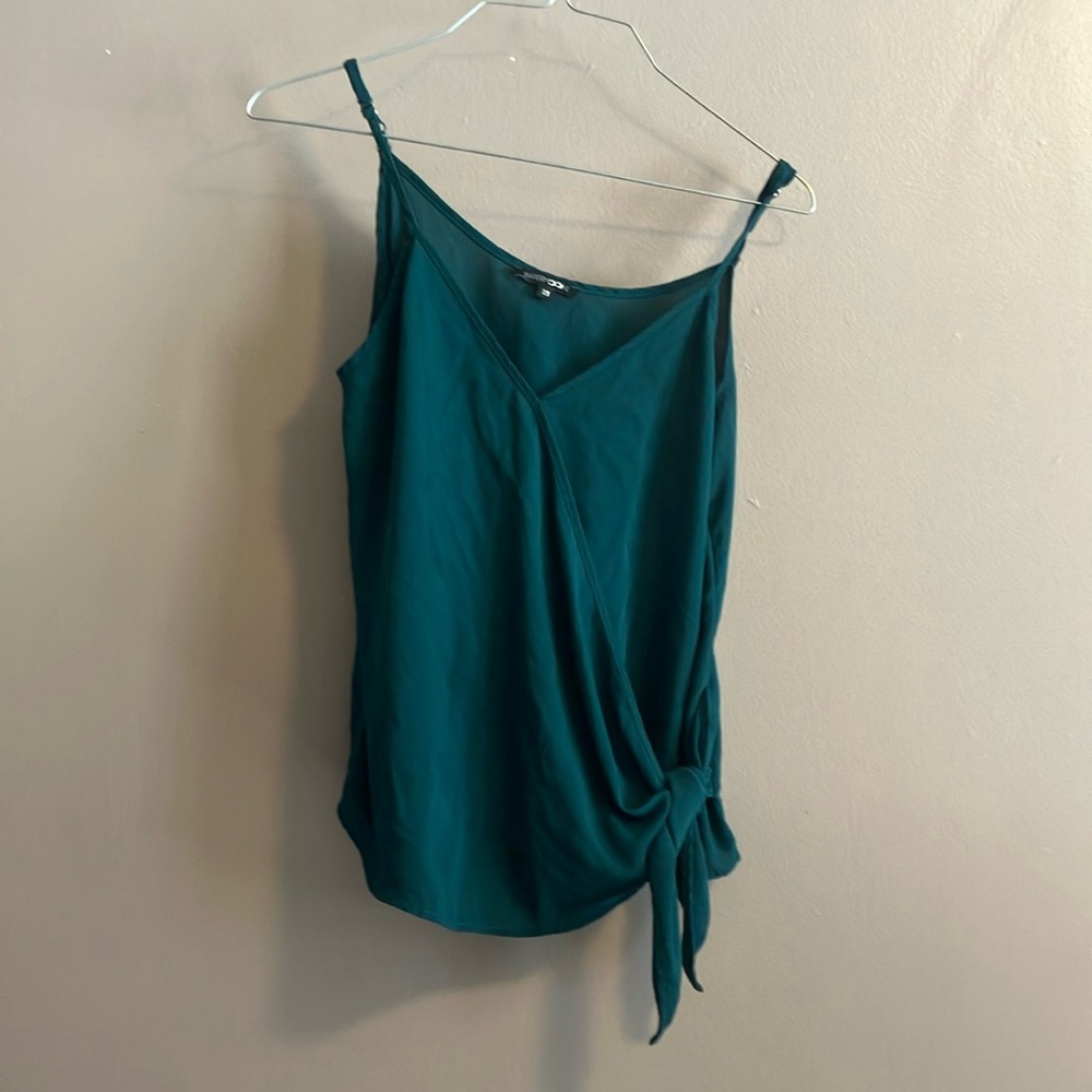 Papermoon Green Sleeveless Camisole with Tie Front